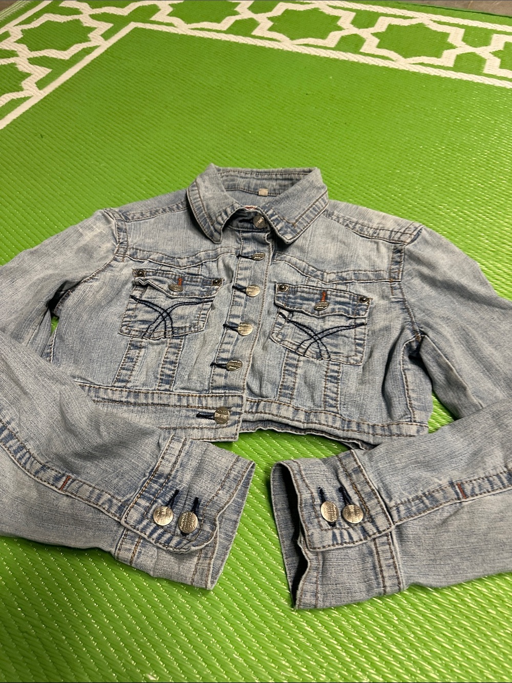 Whoozblooz Light Blue Cropped Denim Jean Jacket